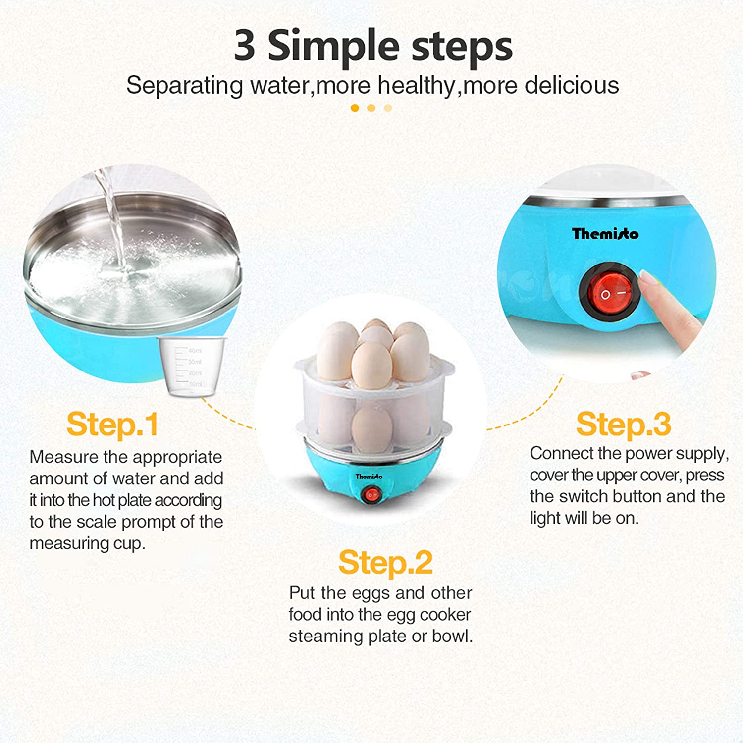 Plastic Mini Electric 7 Egg Poacher Steaming, Cooking, Boiling for Home,(Multicolour) askddeal.com